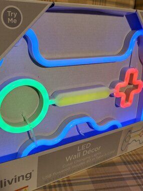 trueliving Color Changing LED Game Controller Wall Decor USB Powered NEW